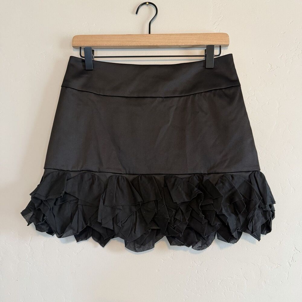 NWT Express Satin Ruffle Mini Skirt Y2K Size 2